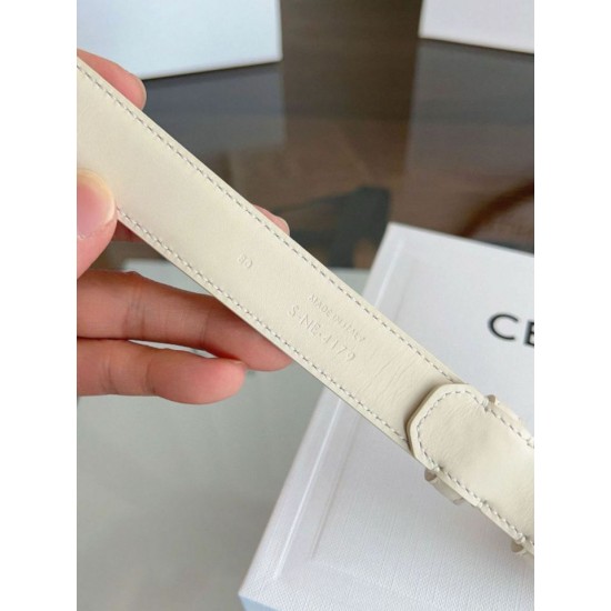 Premio Replica Cintura Vivienne Celine Medium 25mm in pelle di vitello naturale Bianco Imitazioni Outlet Online