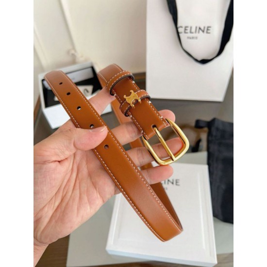 Premio Replica Cintura Vivienne Celine Medium 25mm in pelle di vitello naturale Marrone Imitazioni Outlet Online