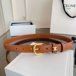 Premio Replica Cintura Vivienne Celine Medium 25mm in pelle di vitello naturale Marrone Imitazioni Outlet Online