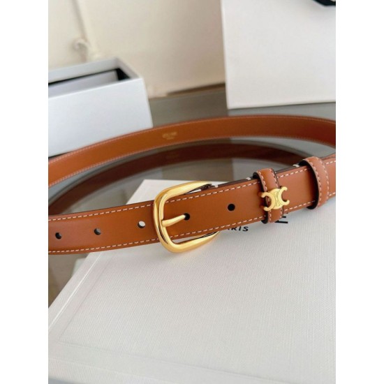 Premio Replica Cintura Vivienne Celine Medium 25mm in pelle di vitello naturale Marrone Imitazioni Outlet Online