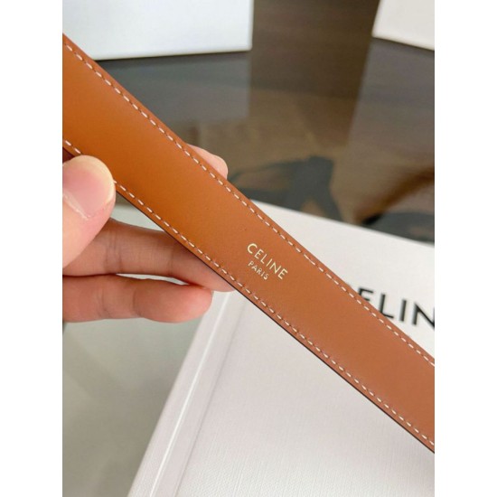 Premio Replica Cintura Vivienne Celine Medium 25mm in pelle di vitello naturale Marrone Imitazioni Outlet Online