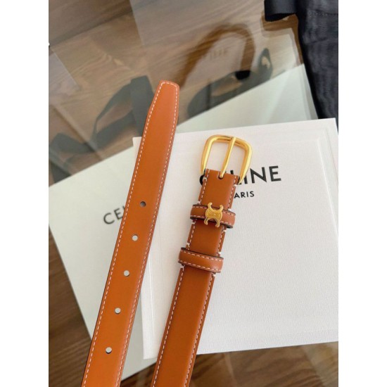 Premio Replica Cintura Vivienne Celine Medium 25mm in pelle di vitello naturale Marrone Imitazioni Outlet Online