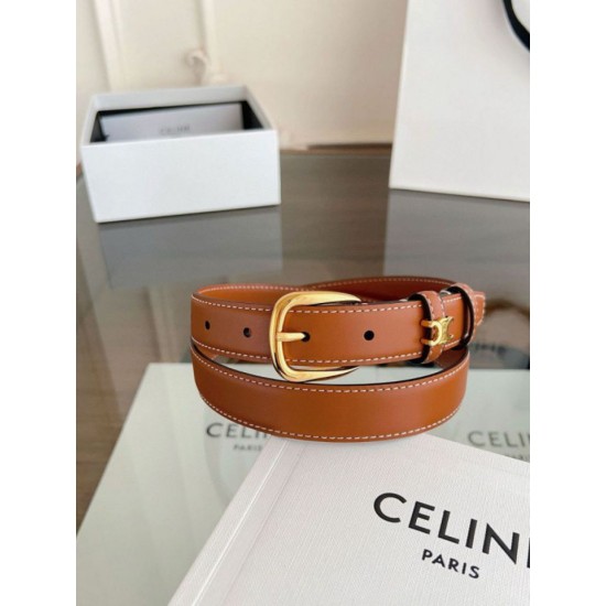 Premio Replica Cintura Vivienne Celine Medium 25mm in pelle di vitello naturale Marrone Imitazioni Outlet Online