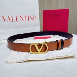 Premio Replica Cintura reversibile con logo VLogo Valentino Garavani 30mm Marrone/Nero Imitazioni Outlet Online