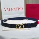Premio Replica Cintura reversibile con logo VLogo Valentino Garavani 30mm Blu/Nero Imitazioni Outlet Online