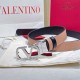 Premio Replica Cintura reversibile con logo VLogo Valentino Garavani 30mm Albicocca/Nero Imitazioni Outlet Online