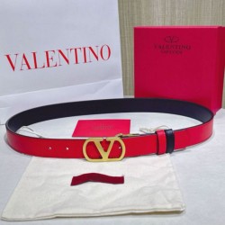 Premio Replica Cintura reversibile con logo VLogo Valentino Garavani 30mm Rosso/Nero Imitazioni Outlet Online