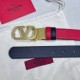 Premio Replica Cintura reversibile con logo VLogo Valentino Garavani 30mm Rosso/Nero Imitazioni Outlet Online