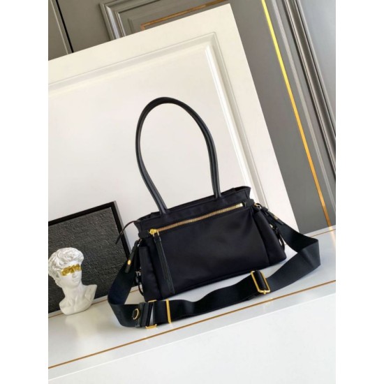 Premio Replica Borsa tote media Prada Explore nappa 1BG596 Nero Imitazioni Outlet Online