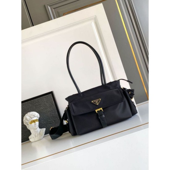 Premio Replica Borsa tote media Prada Explore nappa 1BG596 Nero Imitazioni Outlet Online