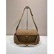 Premio Replica Borsa a spalla grande Prada Explore con patta in nappa 1BD391 Marrone Imitazioni Outlet Online