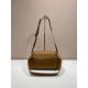 Premio Replica Borsa a spalla Prada Explore Re-Nylon media con patta 1BD394 Marrone Imitazioni Outlet Online