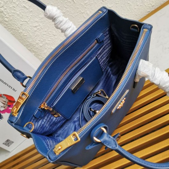 Premio Replica Borsa a mano Prada Galleria Saffiano piccola/media/grande Blu Imitazioni Outlet Online
