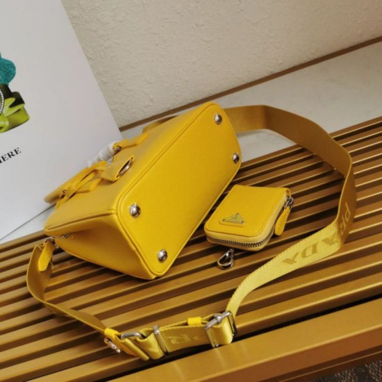 Premio Replica Borsa a mano Prada Galleria Saffiano piccola/media/grande Giallo Imitazioni Outlet Online