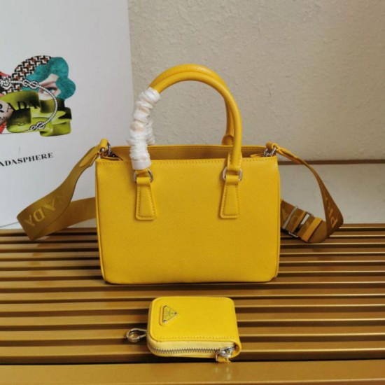 Premio Replica Borsa a mano Prada Galleria Saffiano piccola/media/grande Giallo Imitazioni Outlet Online
