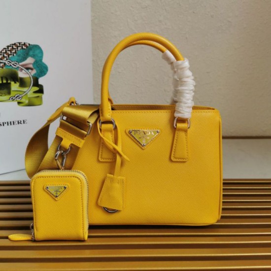 Premio Replica Borsa a mano Prada Galleria Saffiano piccola/media/grande Giallo Imitazioni Outlet Online