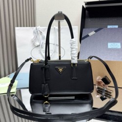 Premio Replica Borsa tote media Prada Galleria Saffiano 1BA457 nero Imitazioni Outlet Online