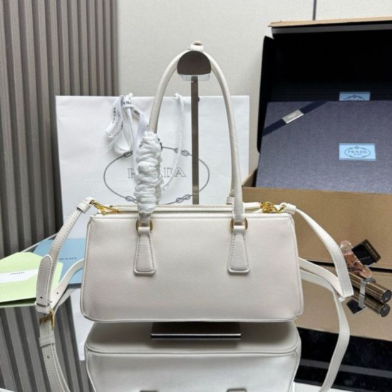 Premio Replica Borsa tote media Prada Galleria Saffiano 1BA457 Bianco Imitazioni Outlet Online
