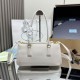 Premio Replica Borsa tote media Prada Galleria Saffiano 1BA457 Bianco Imitazioni Outlet Online