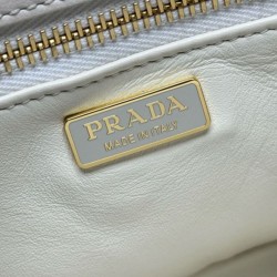 Premio Replica Borsa tote media Prada Galleria Saffiano 1BA457 Bianco Imitazioni Outlet Online