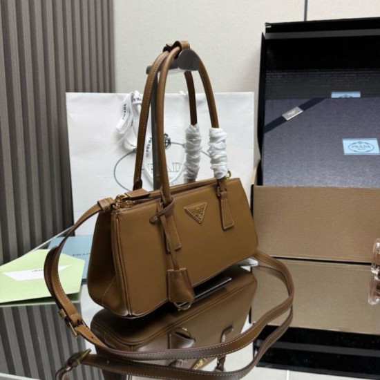 Premio Replica Borsa tote media Prada Galleria Saffiano 1BA457 Marrone Imitazioni Outlet Online