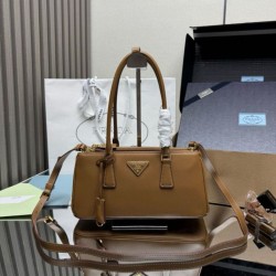 Premio Replica Borsa tote media Prada Galleria Saffiano 1BA457 Marrone Imitazioni Outlet Online