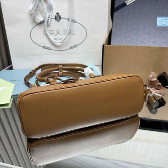 Premio Replica Borsa tote media Prada Galleria Saffiano 1BA457 Marrone Imitazioni Outlet Online