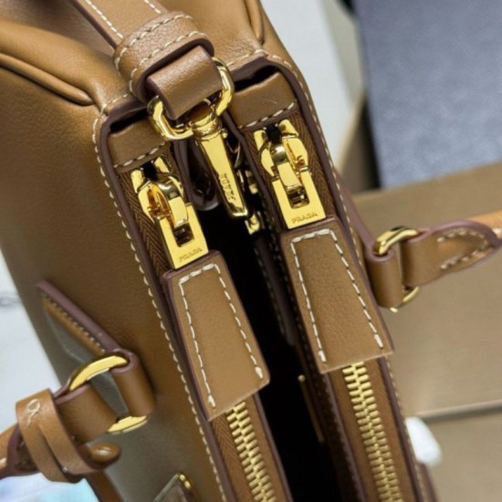 Premio Replica Borsa tote media Prada Galleria Saffiano 1BA457 Marrone Imitazioni Outlet Online