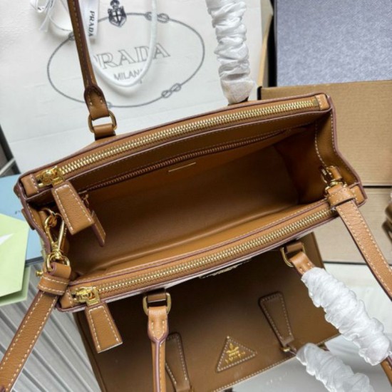 Premio Replica Borsa tote media Prada Galleria Saffiano 1BA457 Marrone Imitazioni Outlet Online