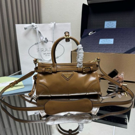 Premio Replica Borsa a mano Prada Bonnie mini 1BA486 Marrone Imitazioni Outlet Online