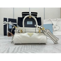 Premio Replica Borsa a mano Prada Bonnie mini 1BA486 Bianco Imitazioni Outlet Online