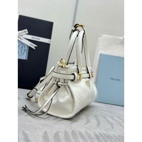 Premio Replica Borsa a mano Prada Bonnie mini 1BA486 Bianco Imitazioni Outlet Online