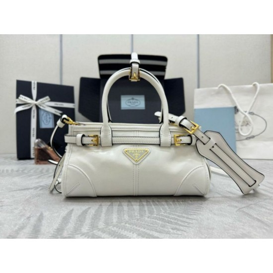 Premio Replica Borsa a mano Prada Bonnie mini 1BA486 Bianco Imitazioni Outlet Online