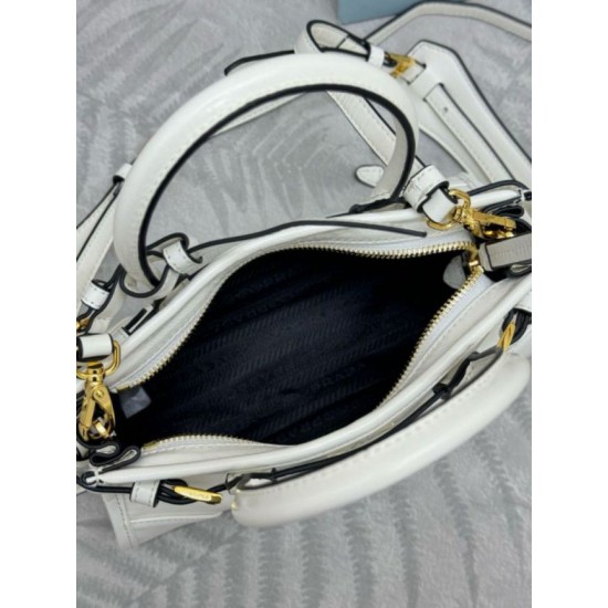 Premio Replica Borsa a mano Prada Bonnie mini 1BA486 Bianco Imitazioni Outlet Online