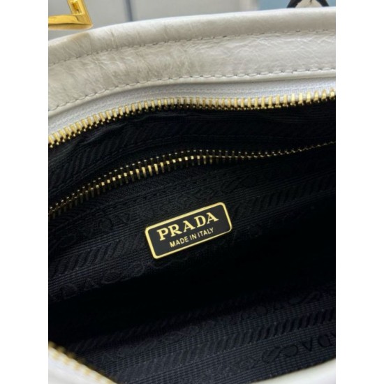 Premio Replica Borsa a mano Prada Bonnie mini 1BA486 Bianco Imitazioni Outlet Online