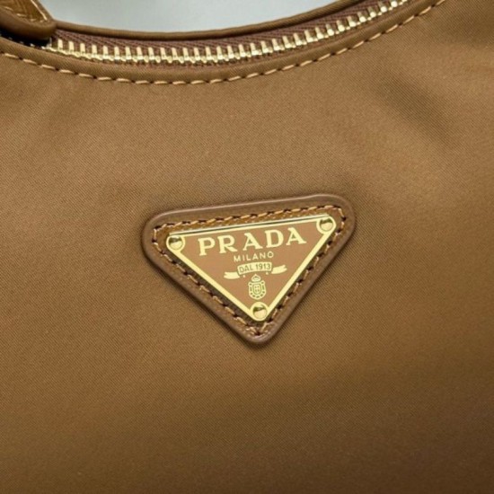 Premio Replica Borsa hobo mini Prada Re-Edition 2005 Re-Nylon Saffiano 1N204M Marrone Imitazioni Outlet Online