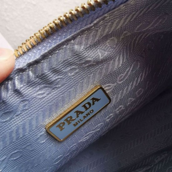 Premio Replica Borsa a mano/borsa hobo Saffiano Prada Re-Edition 2005 Blu Imitazioni Outlet Online