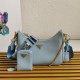 Premio Replica Borsa a mano/borsa hobo Saffiano Prada Re-Edition 2005 Blu Imitazioni Outlet Online