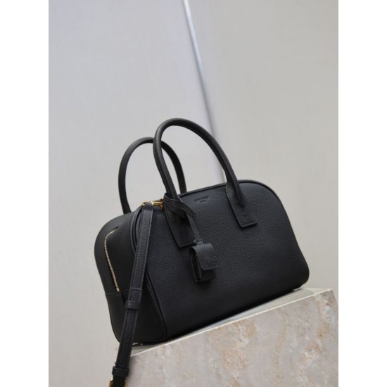 Replica Borsa a mano piccola Sac De Jour Boston YSL Saint Laurent nera grana Imitazioni Outlet Online Italia
