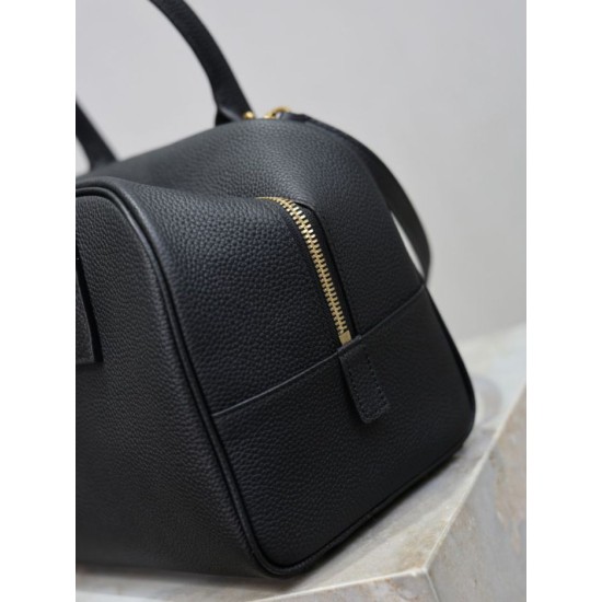 Replica Borsa a mano piccola Sac De Jour Boston YSL Saint Laurent nera grana Imitazioni Outlet Online Italia