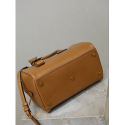 Replica Borsa a mano piccola Sac De Jour Boston YSL Saint Laurent marrone pelle liscia Imitazioni Outlet Online Italia