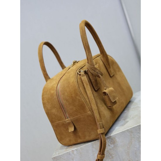 Replica Borsa a mano piccola Sac De Jour Boston YSL Saint Laurent nera scamosciato Imitazioni Outlet Online Italia