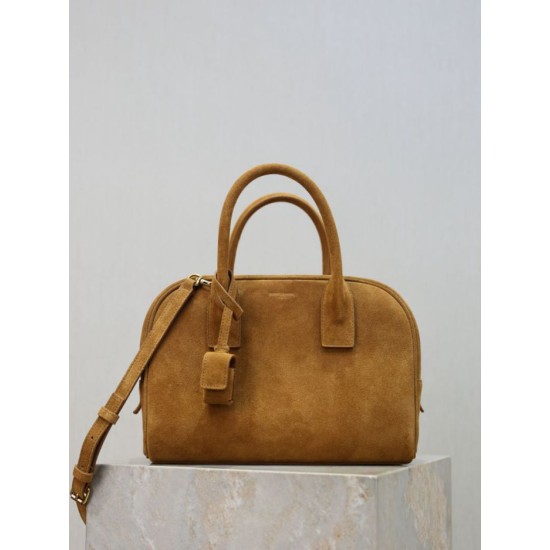 Replica Borsa a mano piccola Sac De Jour Boston YSL Saint Laurent nera scamosciato Imitazioni Outlet Online Italia