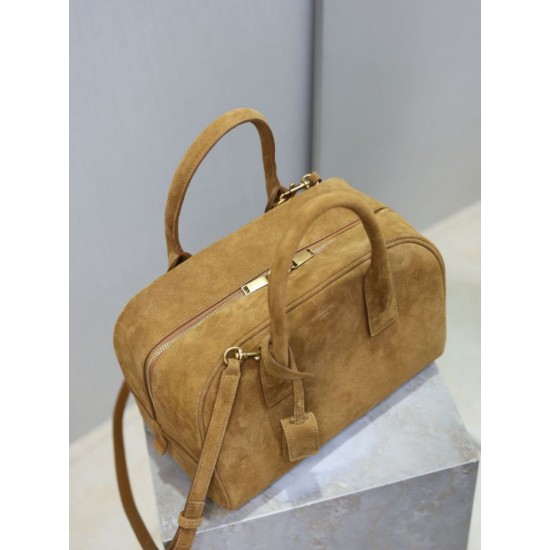 Replica Borsa a mano piccola Sac De Jour Boston YSL Saint Laurent nera scamosciato Imitazioni Outlet Online Italia