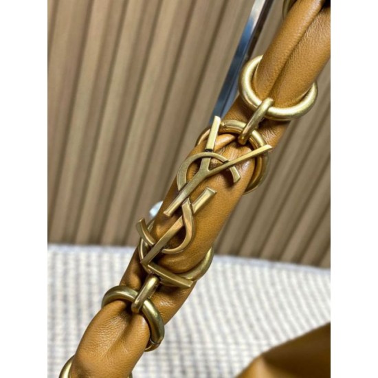 Replica Borsa a tracolla YSL Saint Laurent Amalia Hobo marrone Imitazioni Outlet Online Italia
