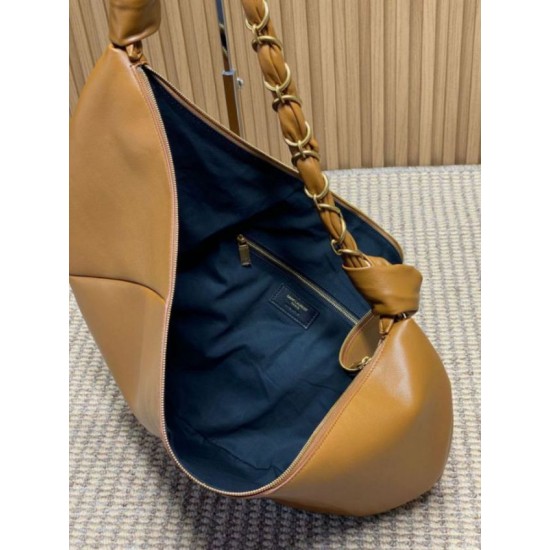 Replica Borsa a tracolla YSL Saint Laurent Amalia Hobo marrone Imitazioni Outlet Online Italia