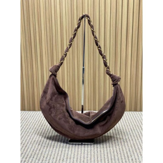Replica Borsa a tracolla Hobo YSL Saint Laurent Amalia croissant Caffè Imitazioni Outlet Online Italia