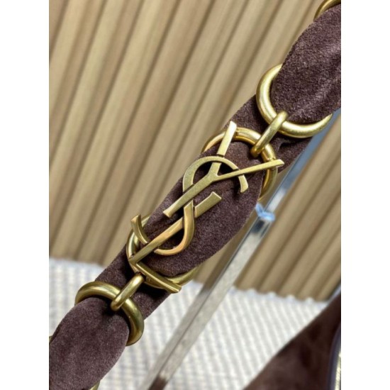 Replica Borsa a tracolla Hobo YSL Saint Laurent Amalia croissant Caffè Imitazioni Outlet Online Italia