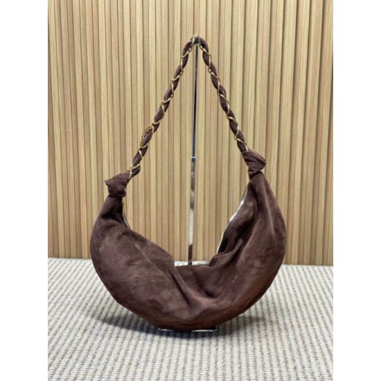 Replica Borsa a tracolla Hobo YSL Saint Laurent Amalia croissant Caffè Imitazioni Outlet Online Italia