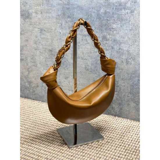 Replica Borsa mini hobo Amalia YSL Saint Laurent marrone Imitazioni Outlet Online Italia
